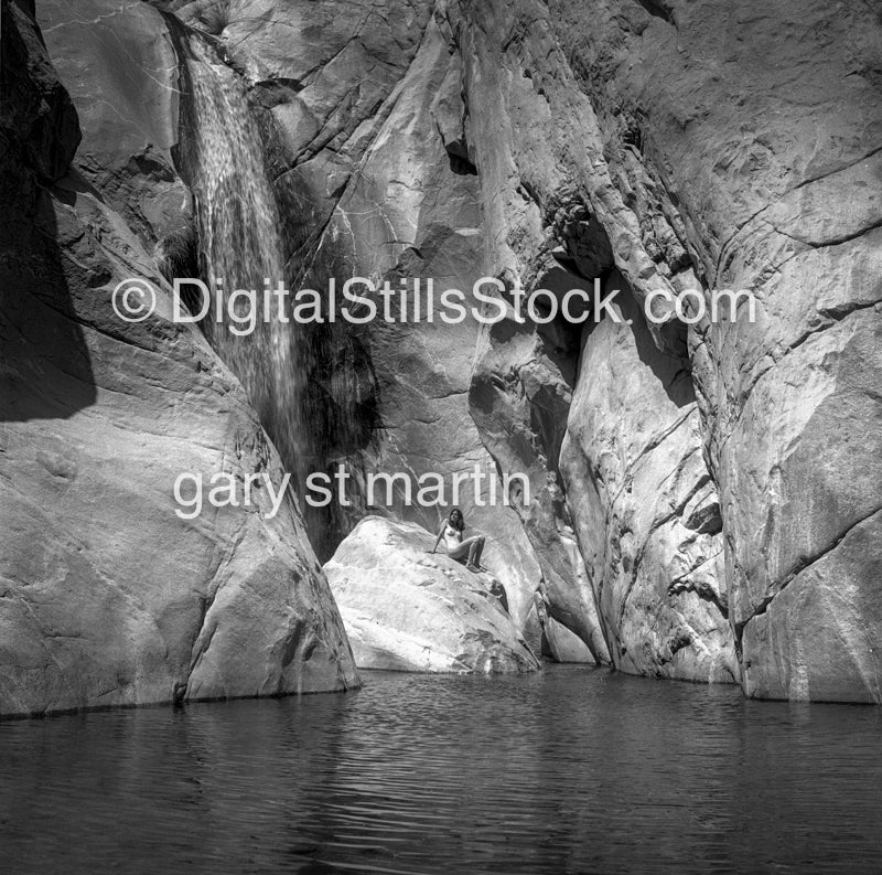 Ann at Tahquitz Falls Palm Springs, Analog, Portrait, Women, Black & white