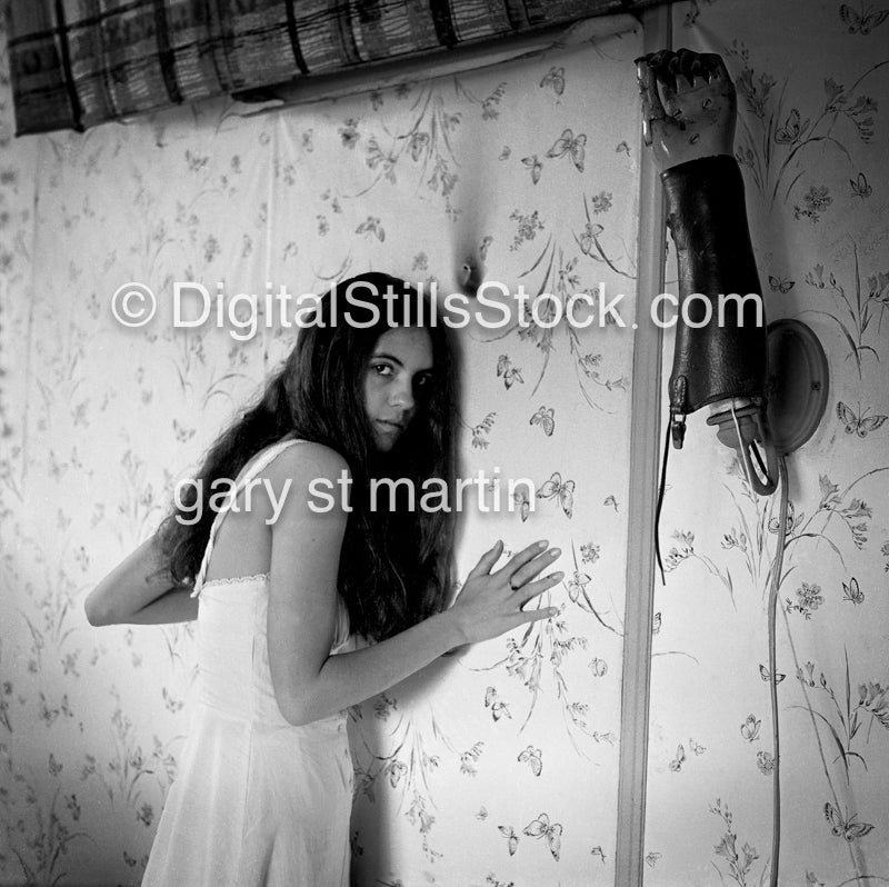 Kristy posing View 3, Analog, Portrait, Women, Black & white