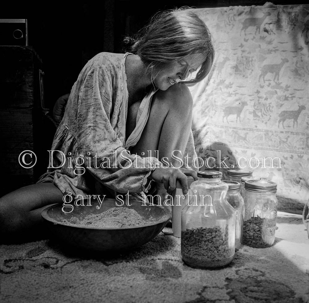 April Pulverizing Grains Portrait Analog, Portraits, Women, B & W