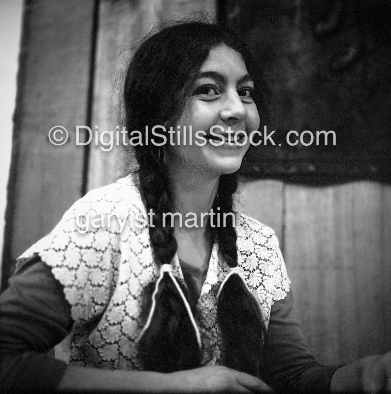 Smiling Portrait at Craft Fair in Eugene, Oregon, Analog, Portrait, Women, Black & white