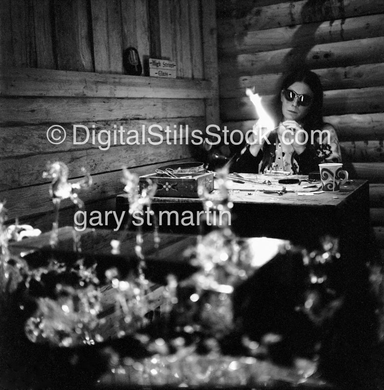 Glass Artist, Crafts Faire, Eugene, Oregon, Analog, Portrait, Women, Black & white