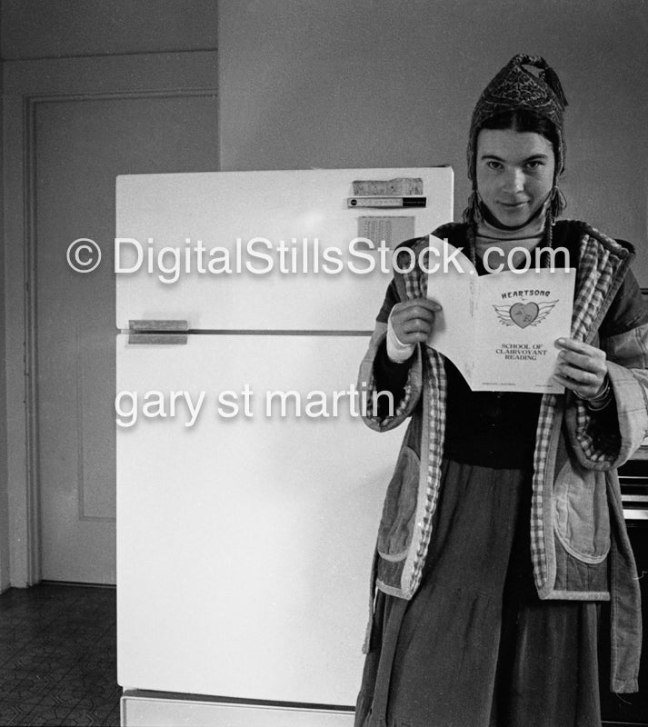 Caroline Holding Hearthstone, San Francisco, CA, analog, black & white, portrait