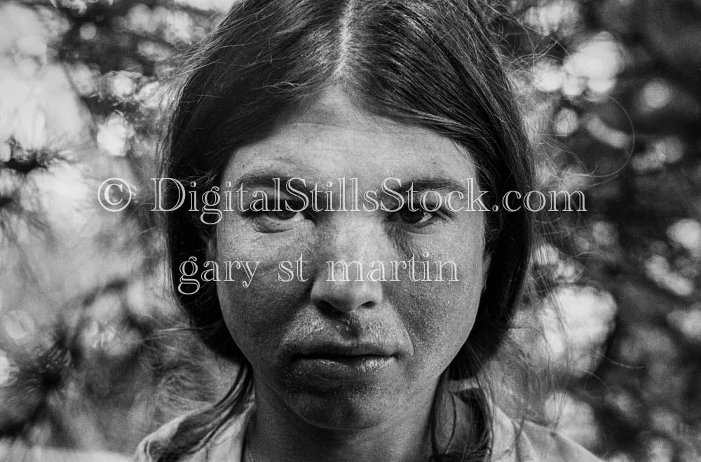Caroline Face Close Up Portrait Analog, Portraits, Women, B & W
