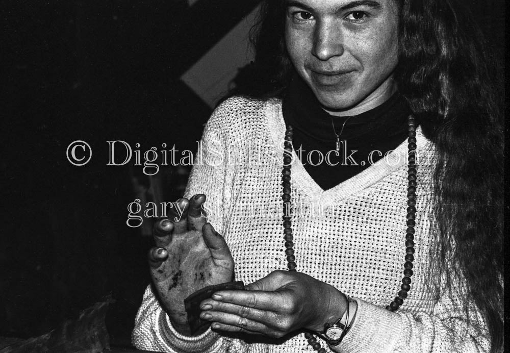 Caroline Wiping Hand Close UpAnalog, Portraits, Women, B & W