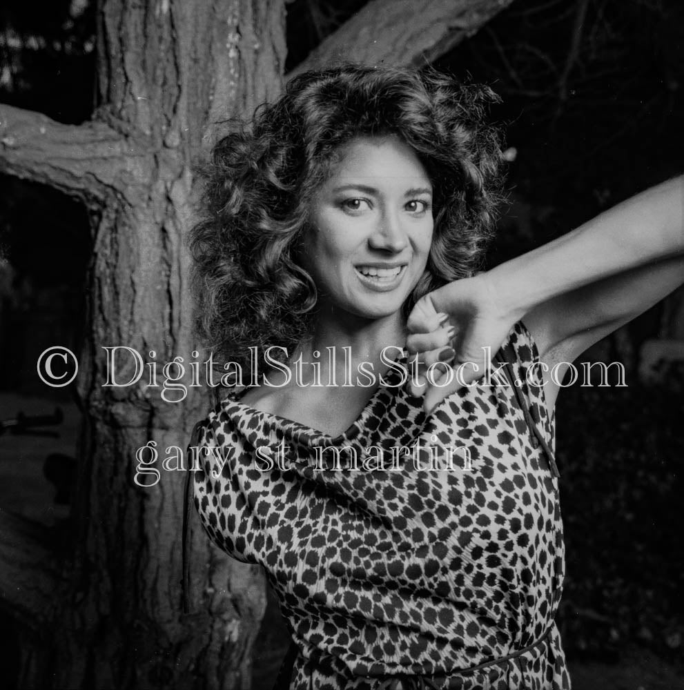 Model in Cheetah Top V2 Analog, Portraits, Women, B & W