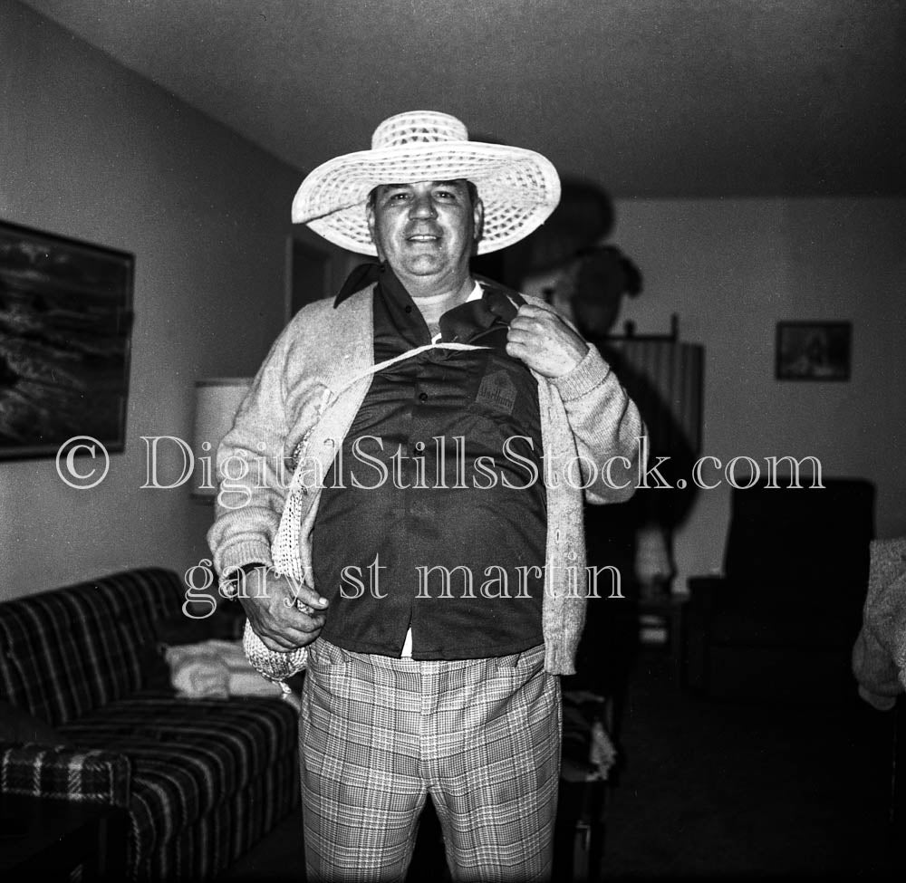 Clayton St. Martin in Sombrero Hat Analog, Portrait, Men, Black & White