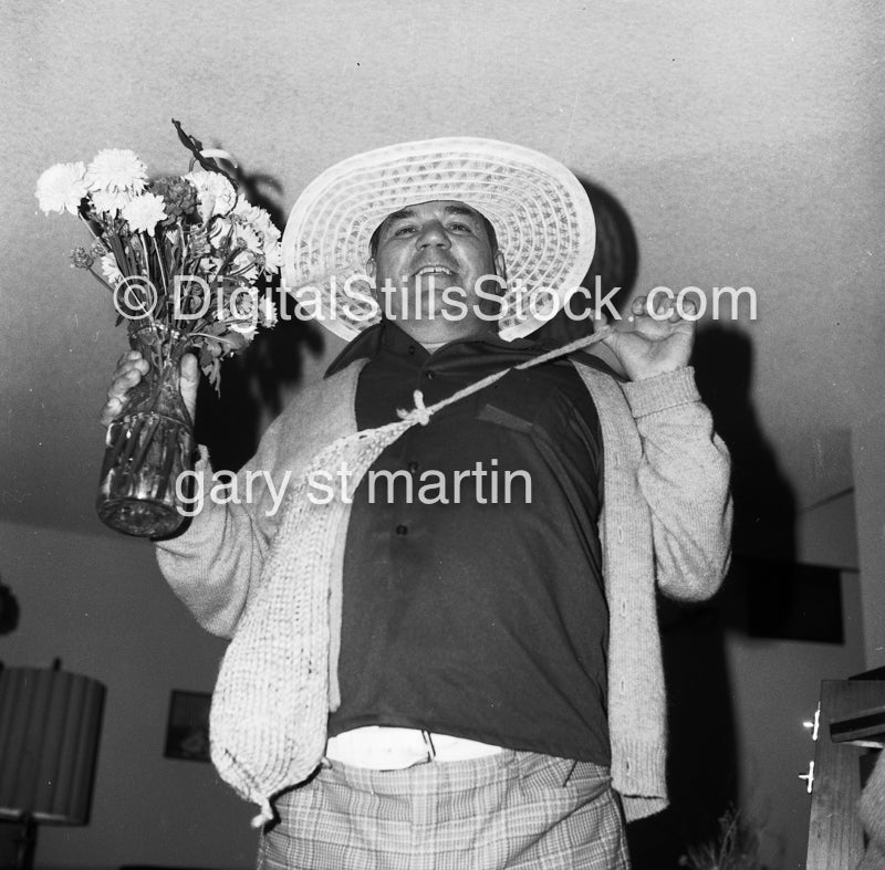 Clayton St. Martin Holding Flowers Analog, Portrait, Men, Black & White