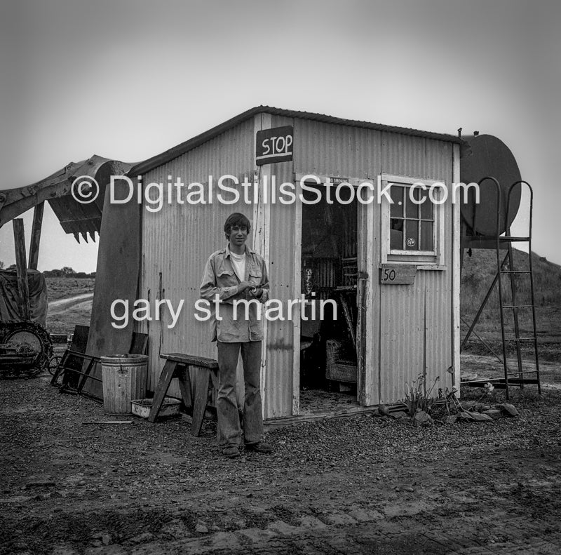 Ranger Along the Rest Stop, Analog, Black & White, Portraits Men