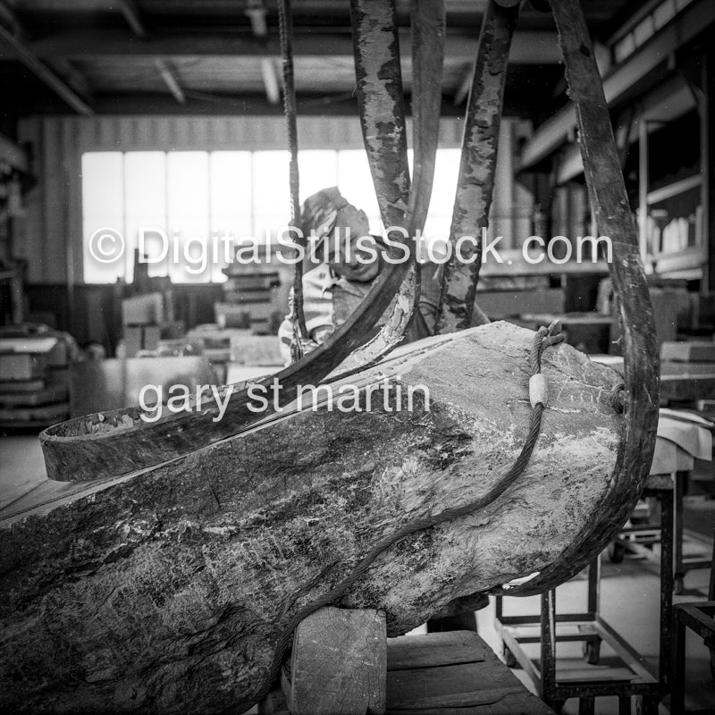 Gravestone Worker in Action V2, Analog, Portrait, Men, Black & White