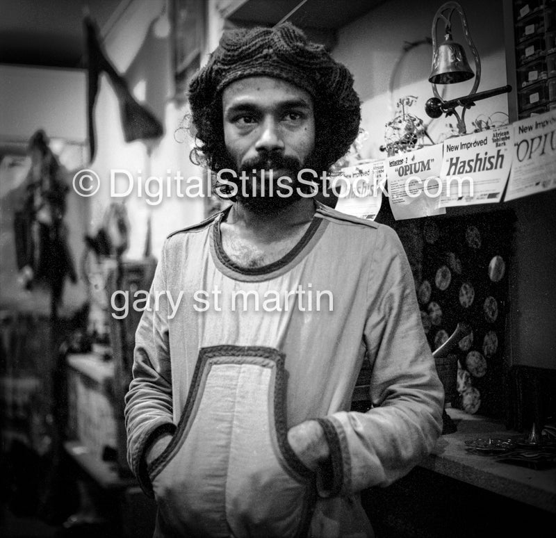 Lazar Standing in Clothes Store, Analog, Portraits, Men, Black and White