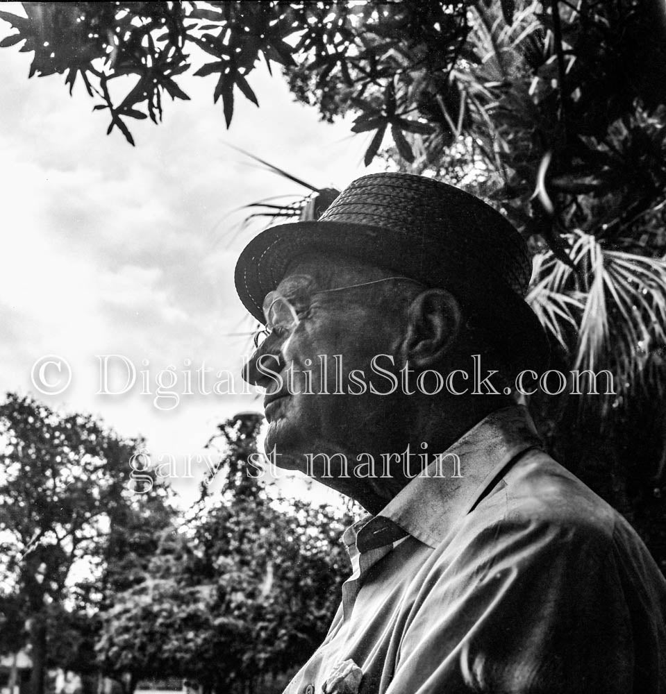 Side Portrait of Waiting Man, Analog, Portraits, Men, Black and White