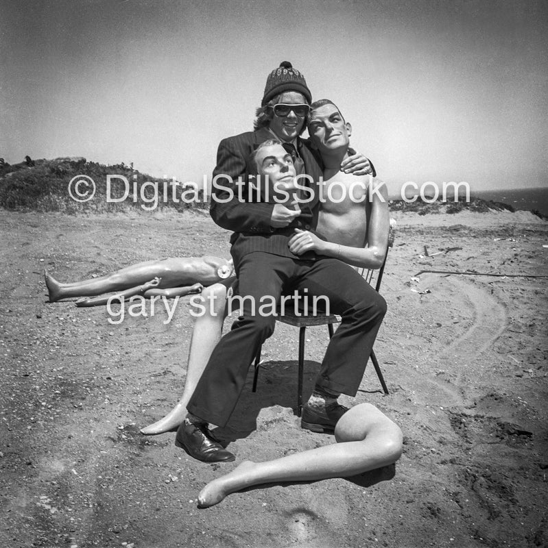 Jay Martin with Props While Filming, Analog, Portraits, Men, Black and White