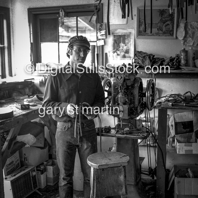 Leather Goods Crafter Portrait, Analog, Portraits, Men, Black and White
