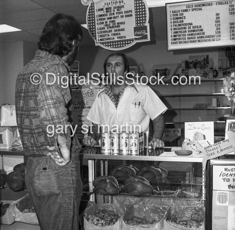 George Judd and Butch Tony Gallo at The Gallo Deli, Analog, Portrait, Men, Black & White