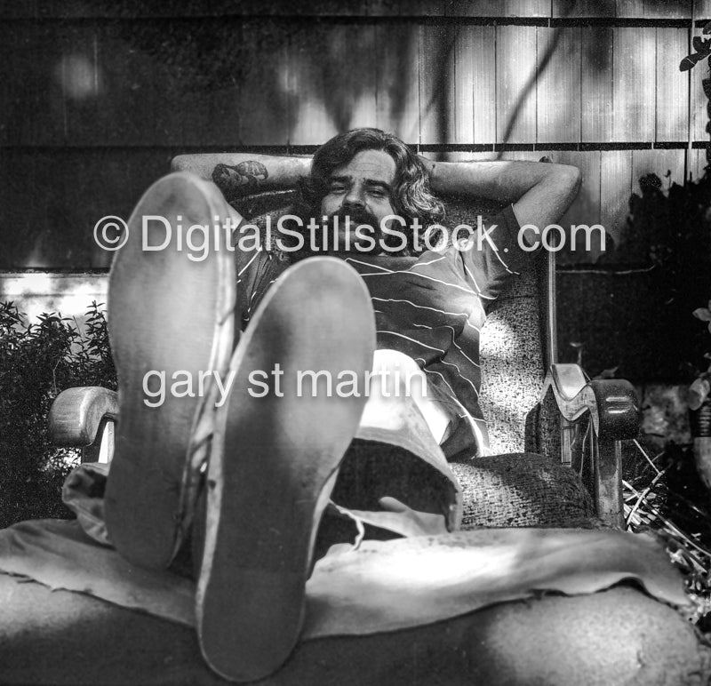 Russel Clark (aka Sap) Legs Crossed, Analog, Portraits, Men, Black and White