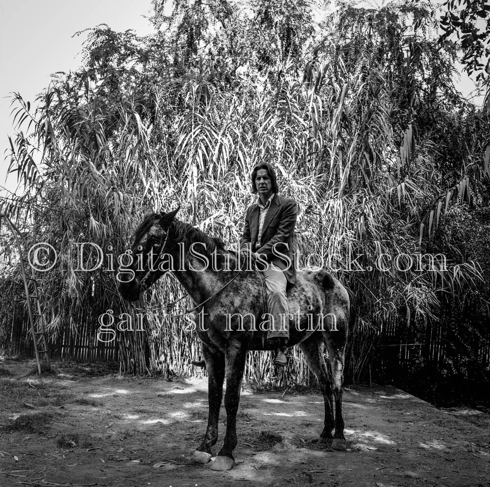 Dennis Wagner Portrait Riding Horse Analog, Portrait, Men, Black & White