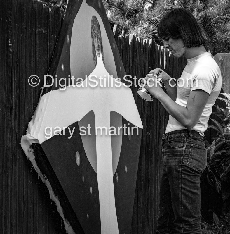Dennis Wagner, painting Self Portrait Analog, Portrait, Men, Black & White