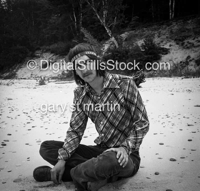 Mike, along the Sand, UP, Michigan, Analog, Portraits, Men, Black and White