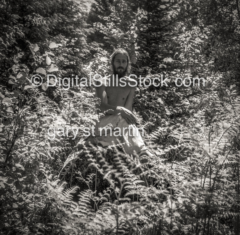 Nestled in the trees, Self Portrait, Mckenzie Bridge Oregon Analog, Portraits, Men, Black and White