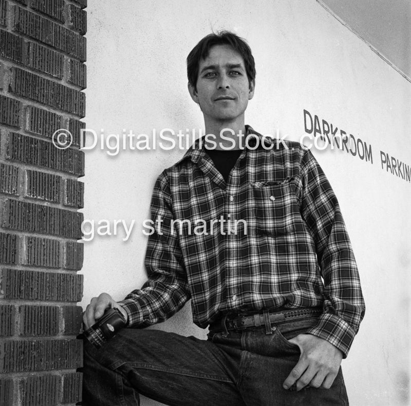 Self Portrait in my Plaid Shirt The Darkroom - San Diego, CA, Analog, Portraits, Men, Black and White