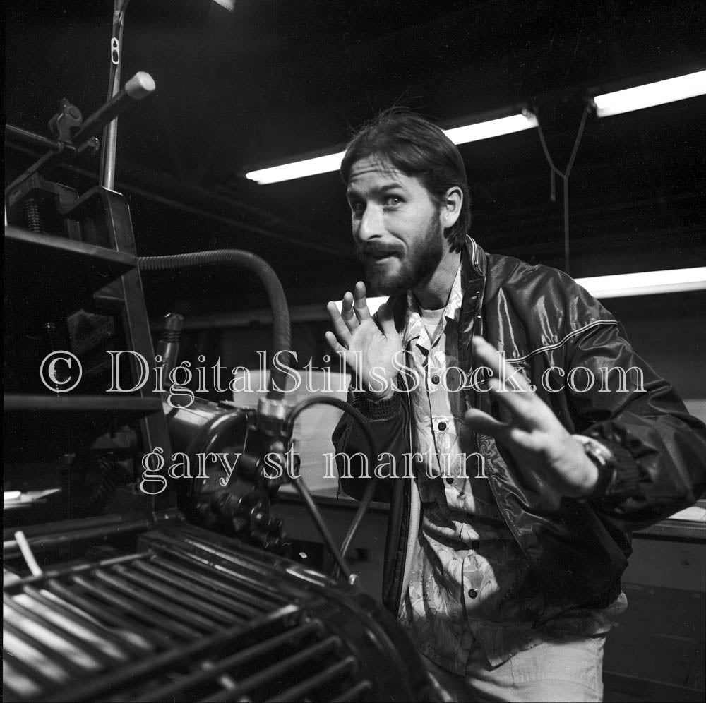 Hands Up in Leather Jacket, Self Portrait, Analog, Portrait, Men, Black & White