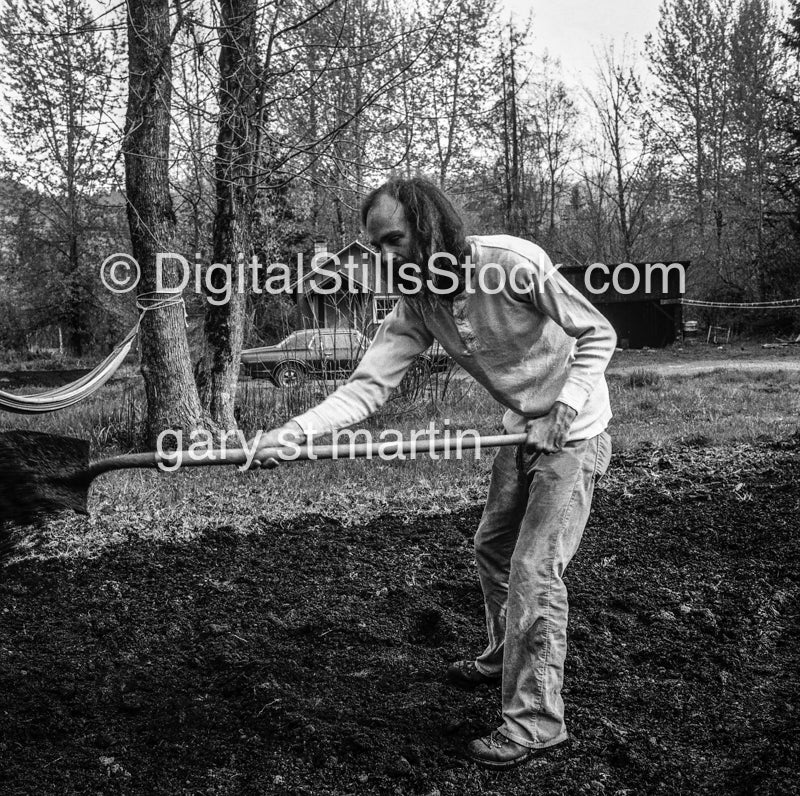 Joe Mann Gardening, Analog, Portraits, Men, Black and White