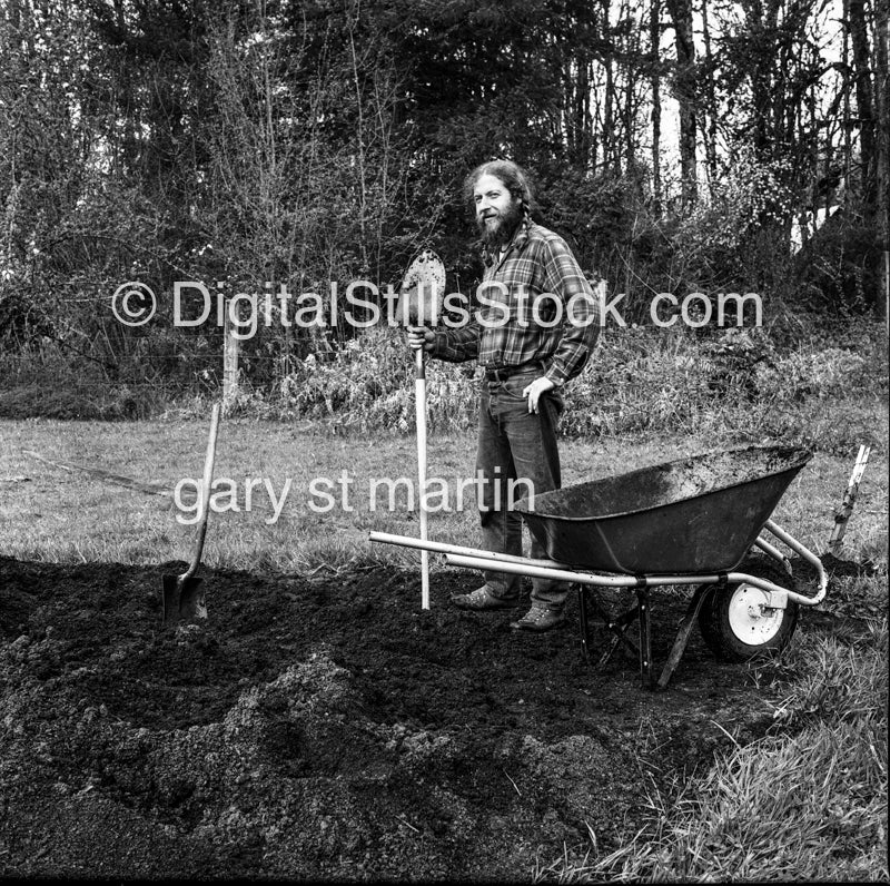 Yard Work David Oberg, Analog, Portraits, Men, Black and White