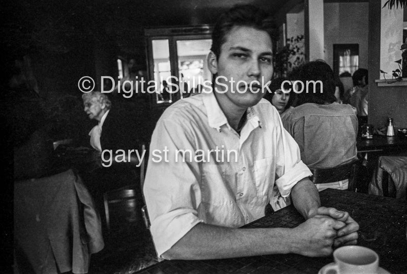 Gary At The Restaurant, Analog, Portrait, Men, Black & White