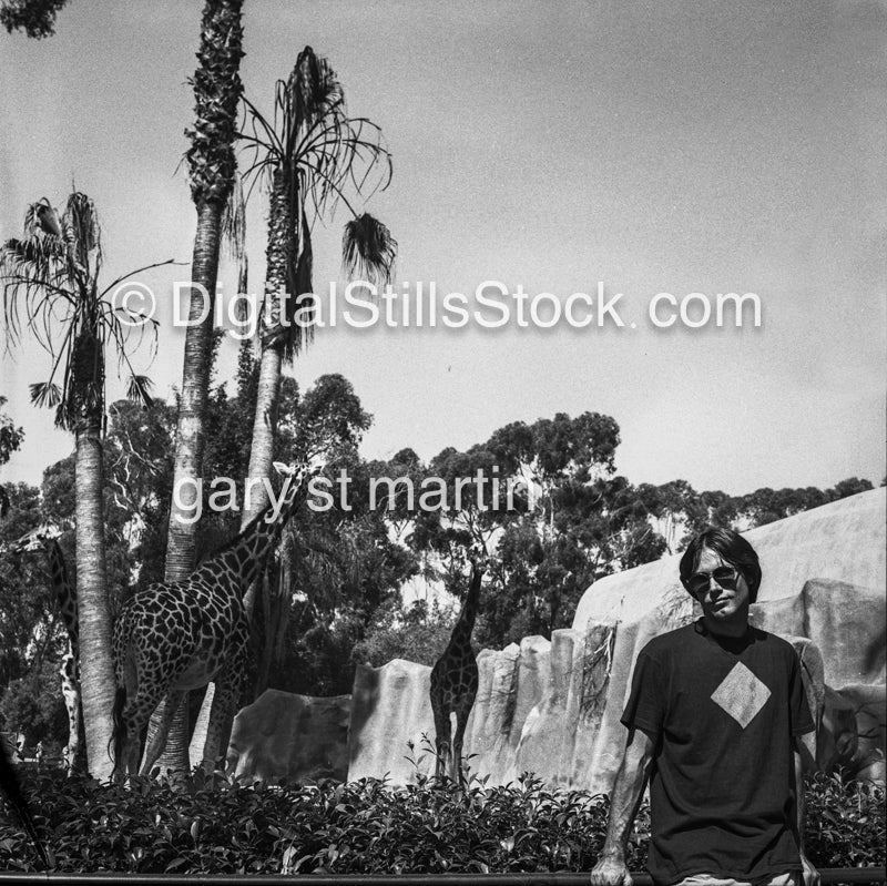 Giraffe Views Analog, Portrait, Men, Black & White