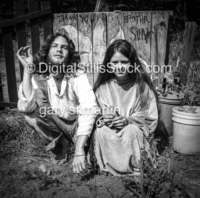 Jason and Kristy Sitting by Art Piece Analog, Portraits, Groups B & W