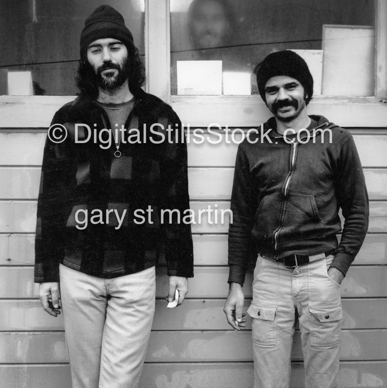 George and Russell Clark (AKA Sap), black and white analog groups