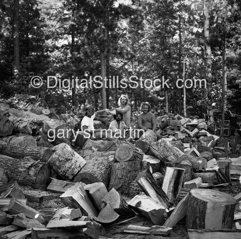 hippies and chopped wood