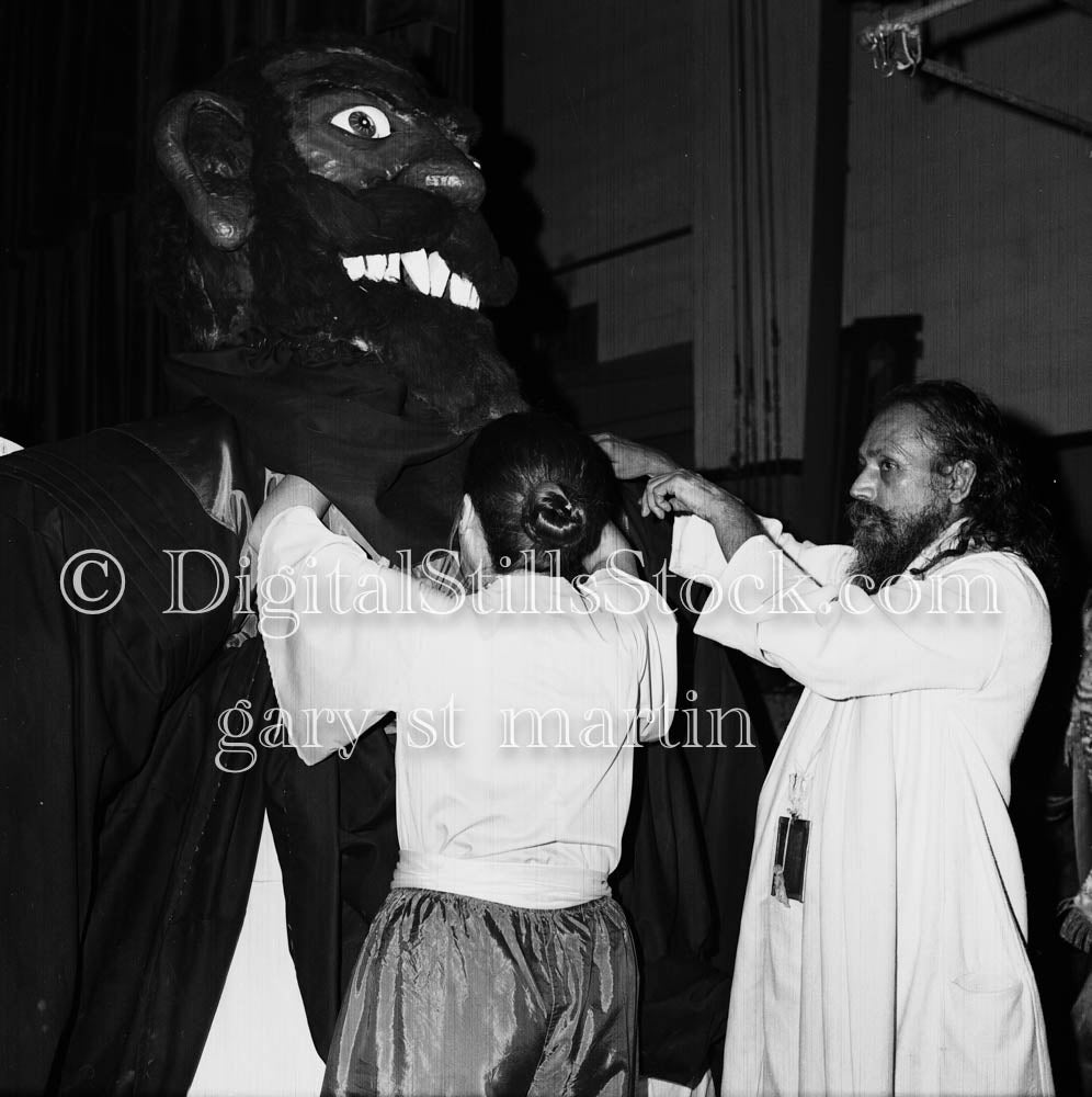 Baba Hari Dass the Guru During Performance Analog, Portrait, Group, B & W
