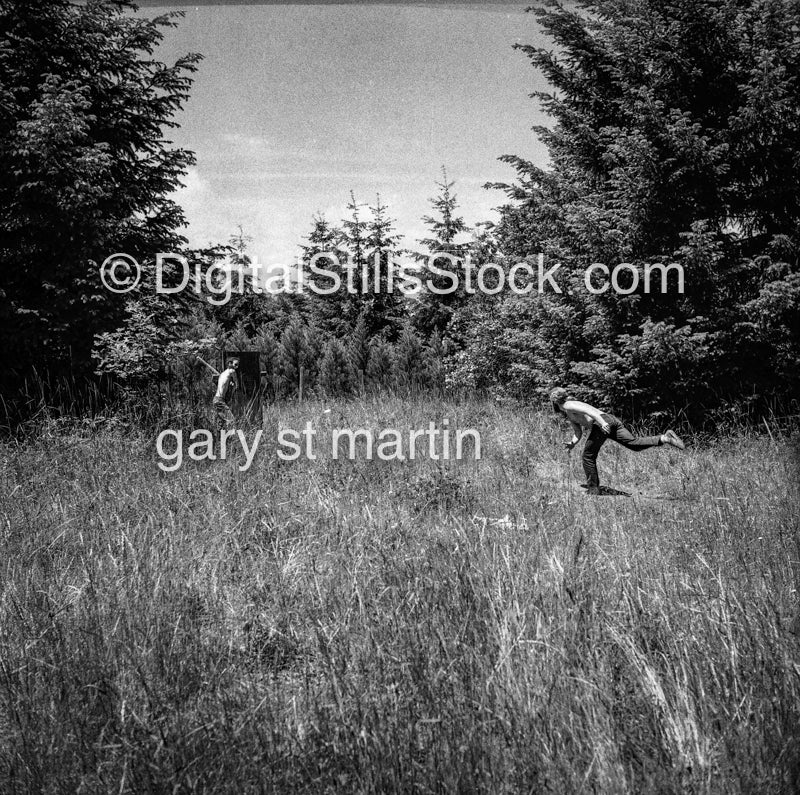 Joe and David Playing Fooseball at Murkwood, Portraits, Groups B & W