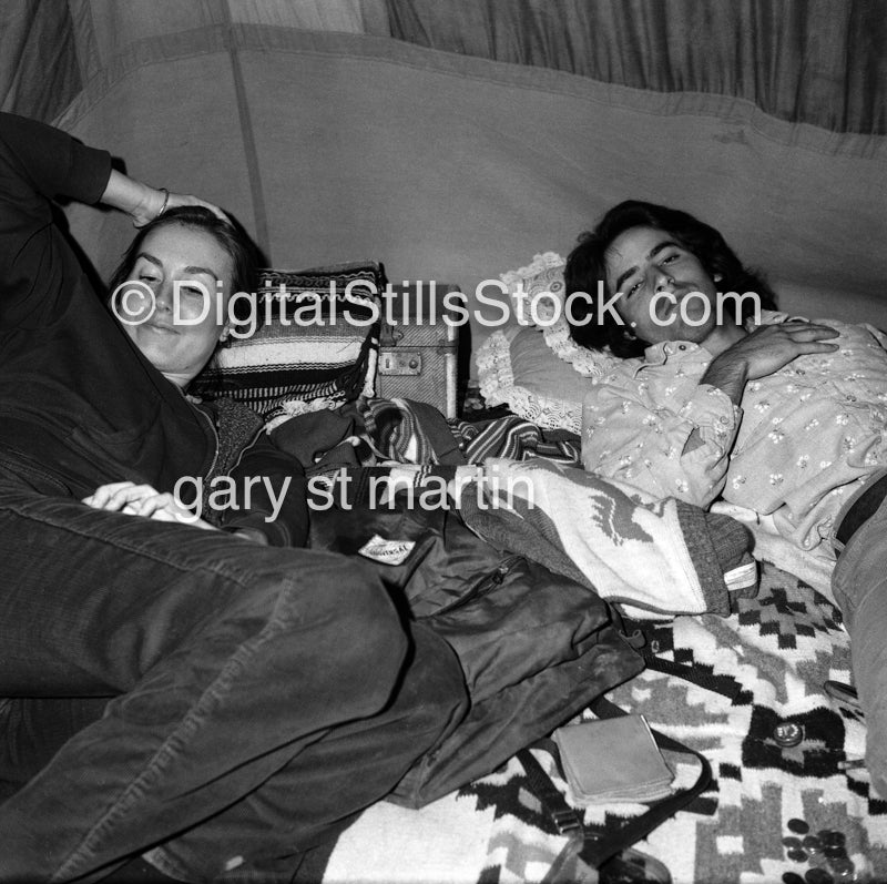 Mark and Girlfriend Laying in Tent V2 Analog, Portraits, Groups B & W