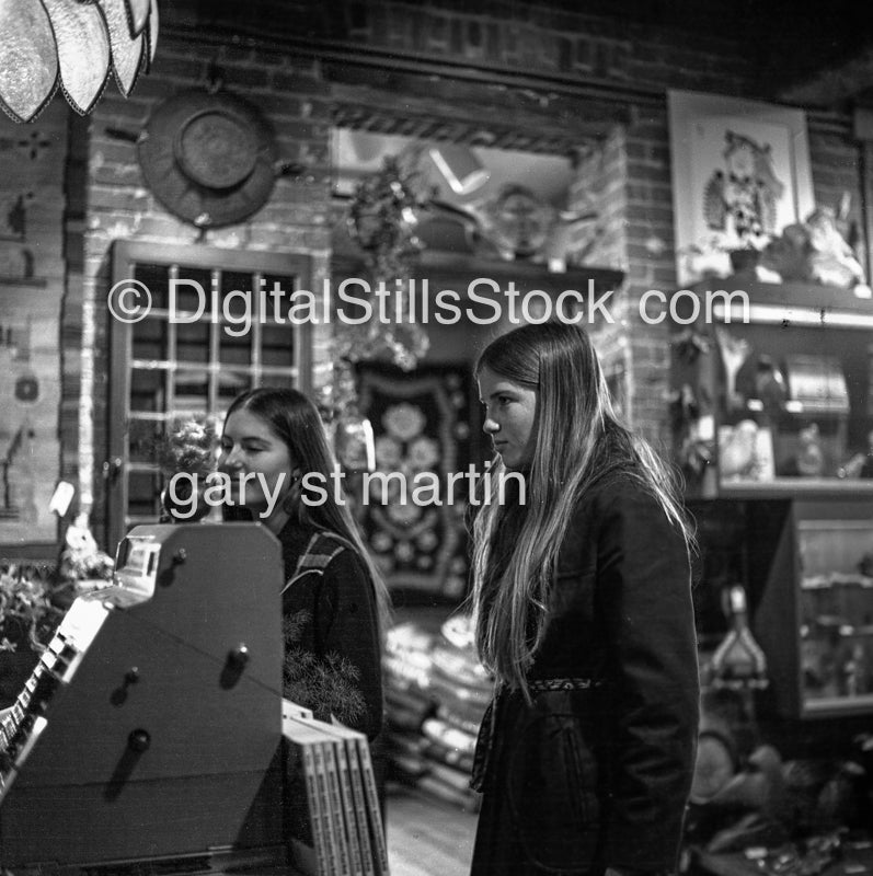 Diane and Sister at Cash Register Analog, Portraits, Groups B & W