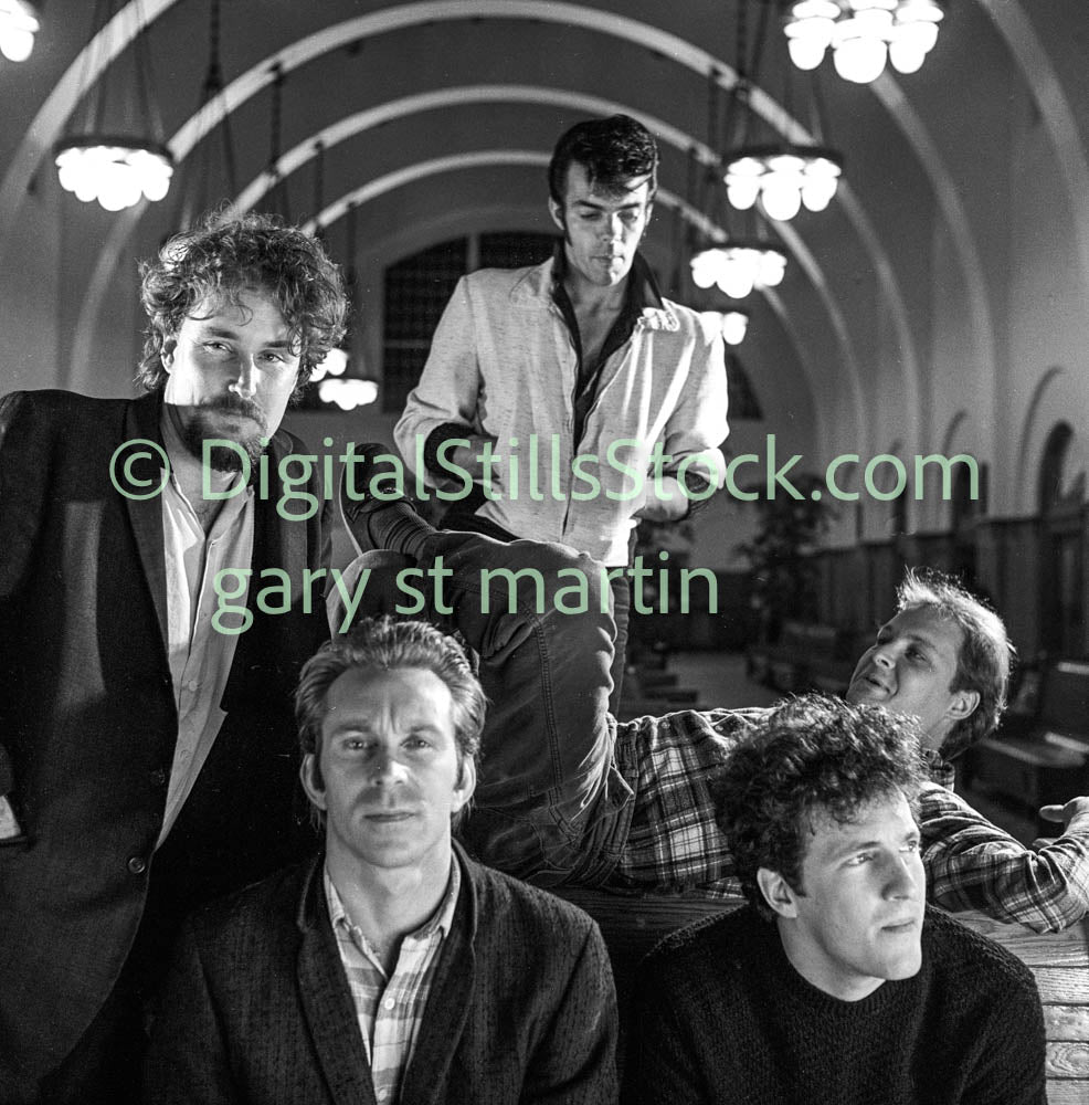 Group View Sitting in  the Train Station, analog, black and white, the penetrators