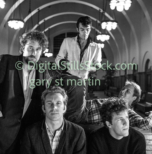 Group View Sitting in  the Train Station, analog, black and white, the penetrators