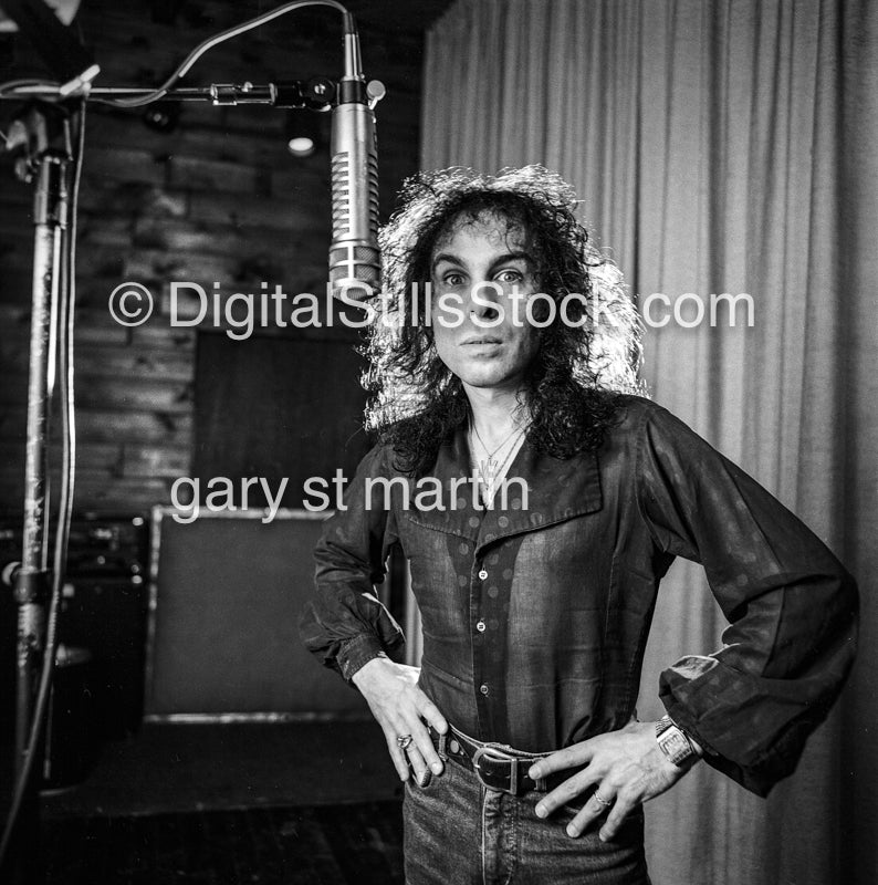 at the microphone Dio band