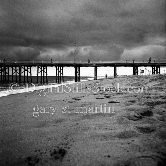 Newport Beach Pier With Storm Overhead