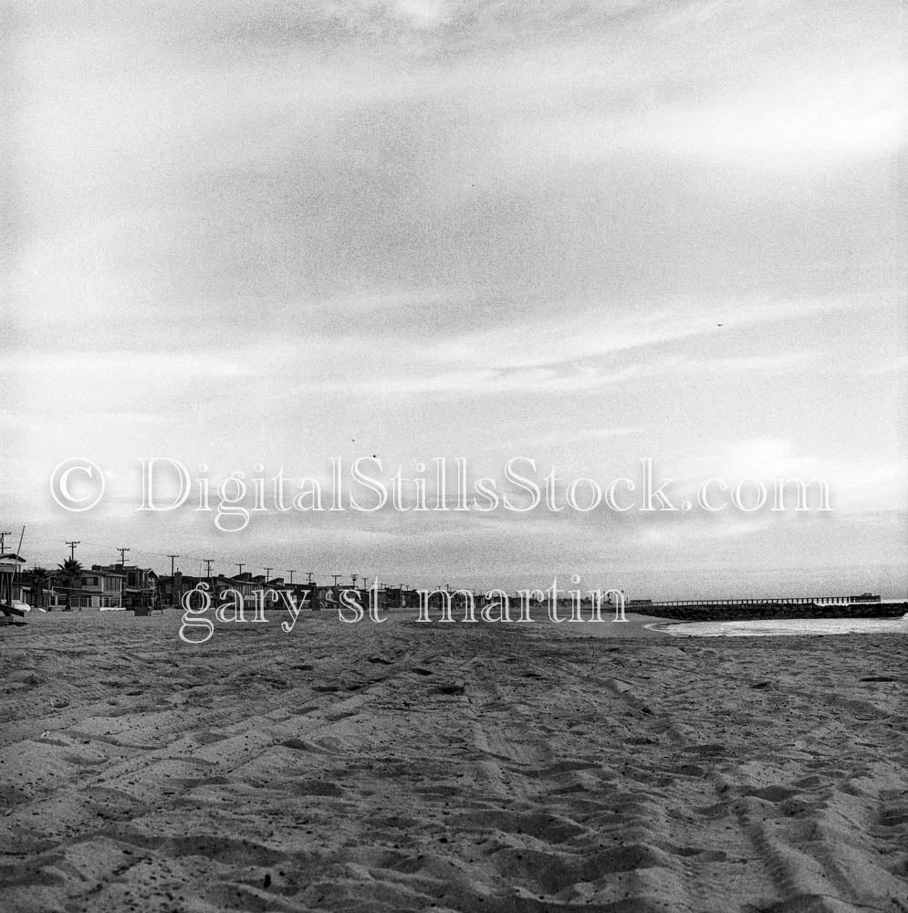 Empty Beach on Newport Pier in California