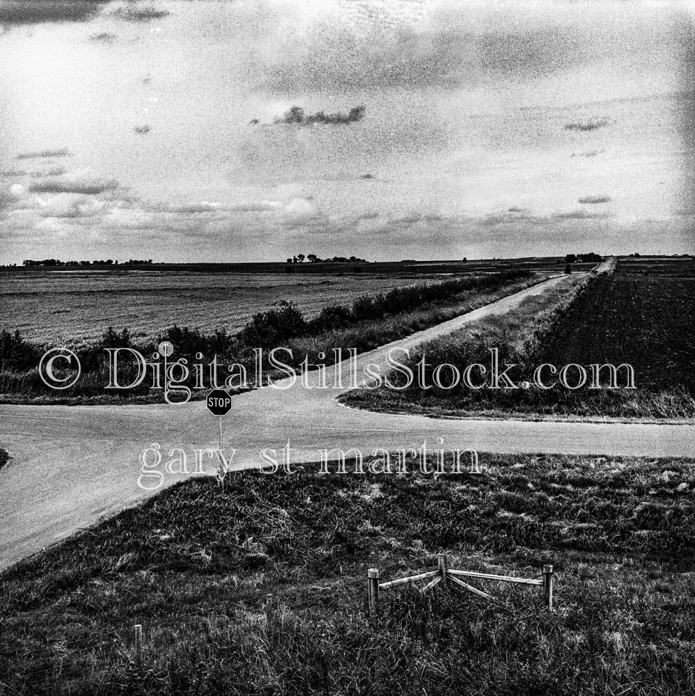 Four Corners Intersection in Rural Midwest