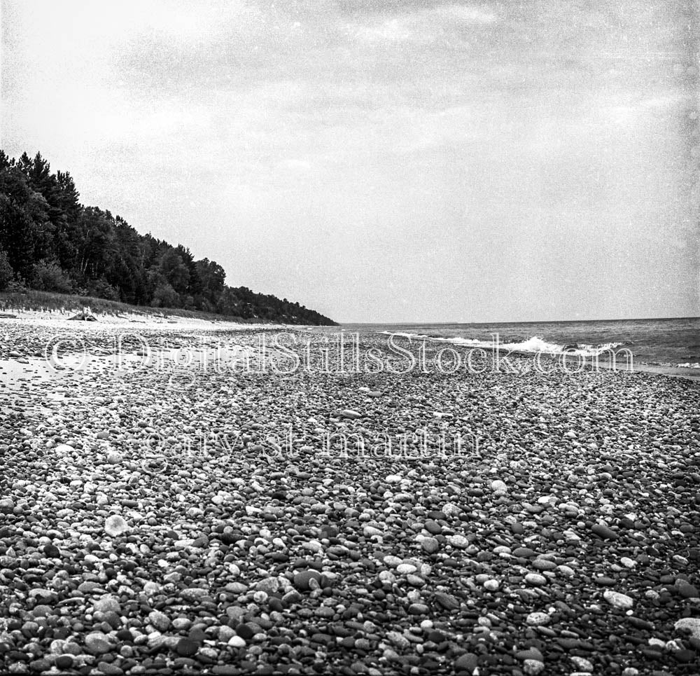 Pebbled Beach Along Coast