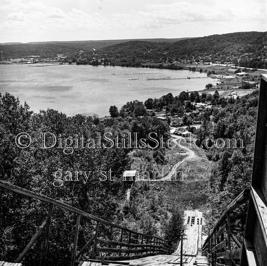 Aerial View of Munising, Michigan from Ski Jump