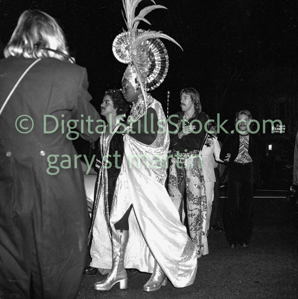 Costume Show Entrance, Polk St., Analog, B & W