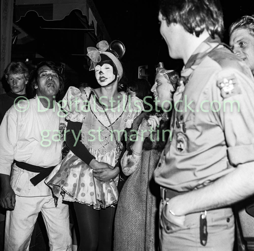 Halloween Costumes Along Polk St., Analog, Polk St., B & W