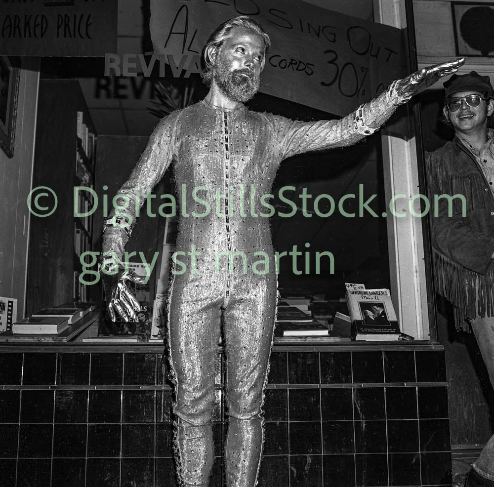 Halloween Tin Man Posing Close Up V2, Analog, B & W, Polk St.