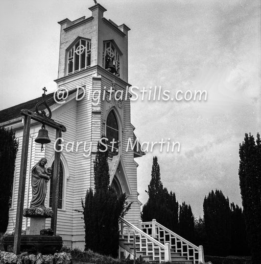 Side View of a Church, Black & White, Oddities