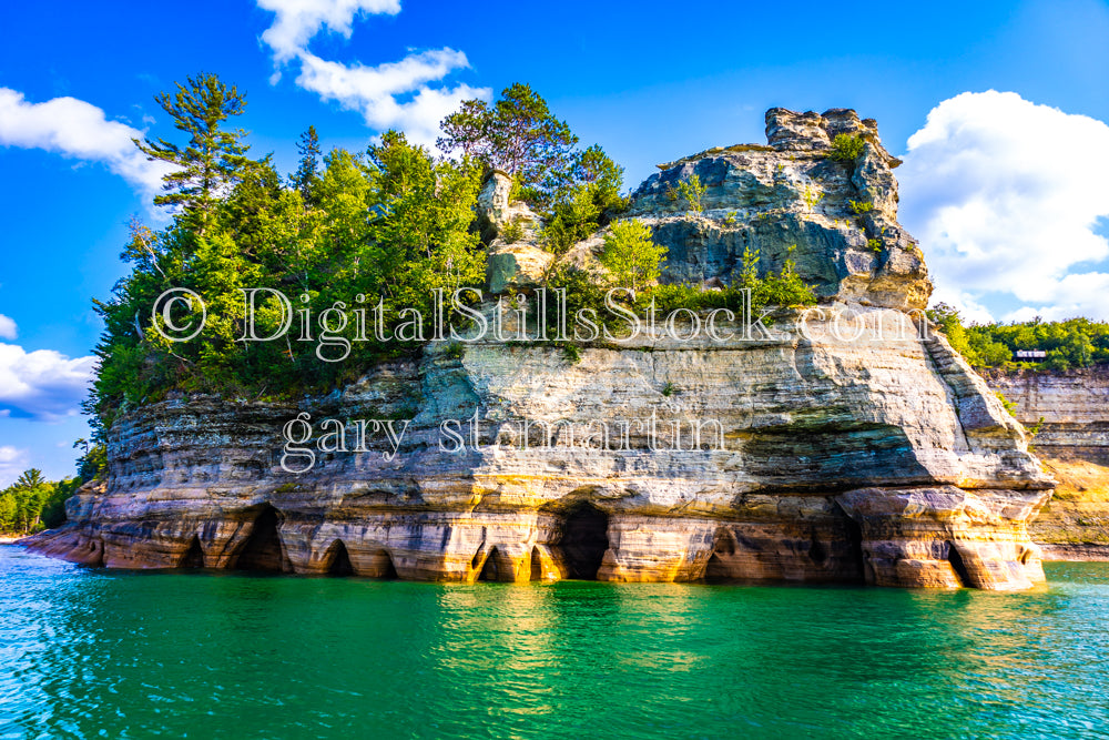 View of Miner's Castle from the water, digital Munising