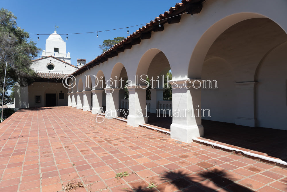 In the Junipero Serra Museum Courtyard, digital Junipero Serra